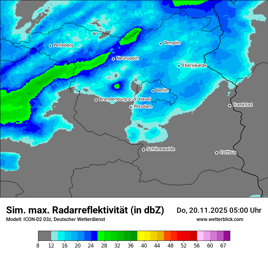 Modellkarten Simuliertes Radarbild