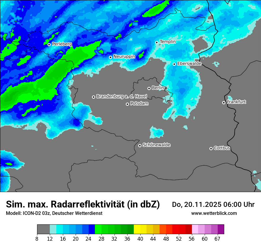 Modellkarten Simuliertes Radarbild