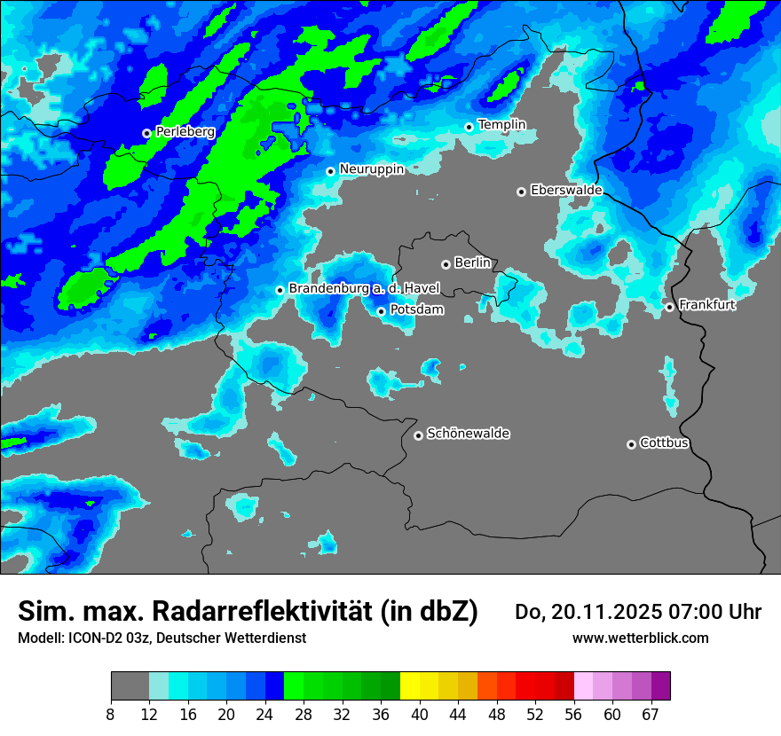 Modellkarten Simuliertes Radarbild