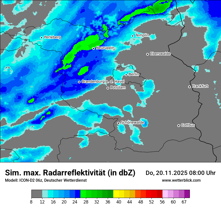 Modellkarten Simuliertes Radarbild