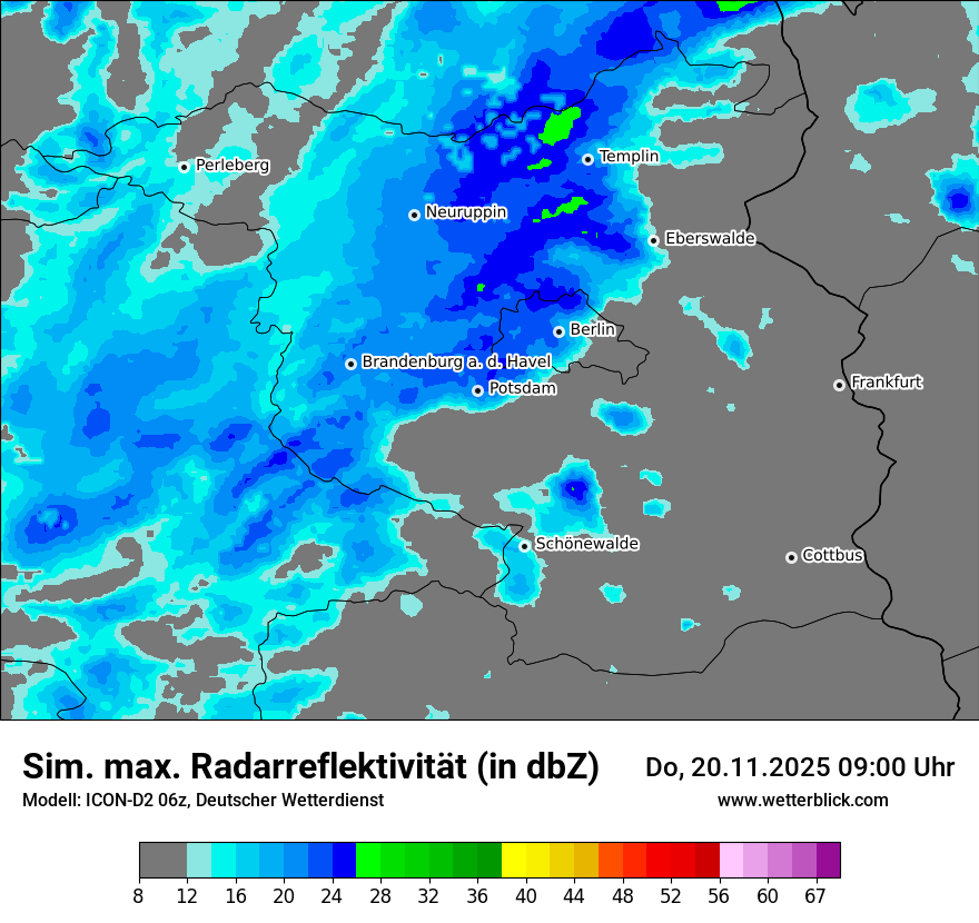 Modellkarten Simuliertes Radarbild