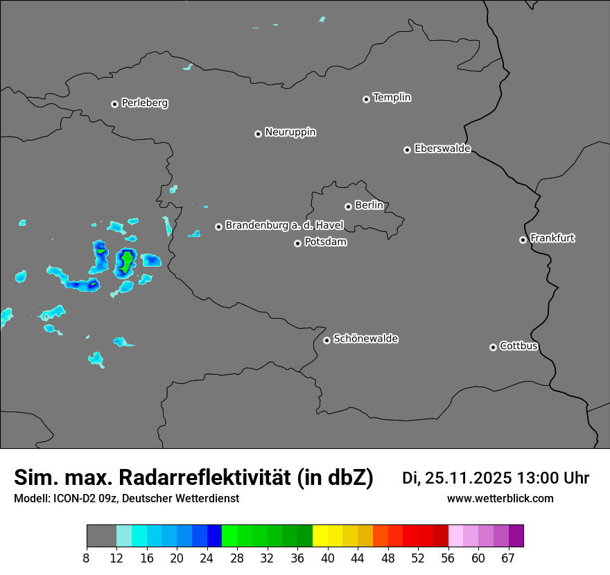 Modellkarten Simuliertes Radarbild