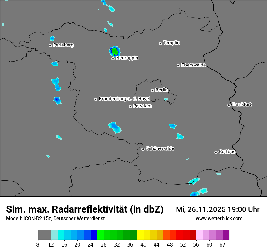 Modellkarten Simuliertes Radarbild