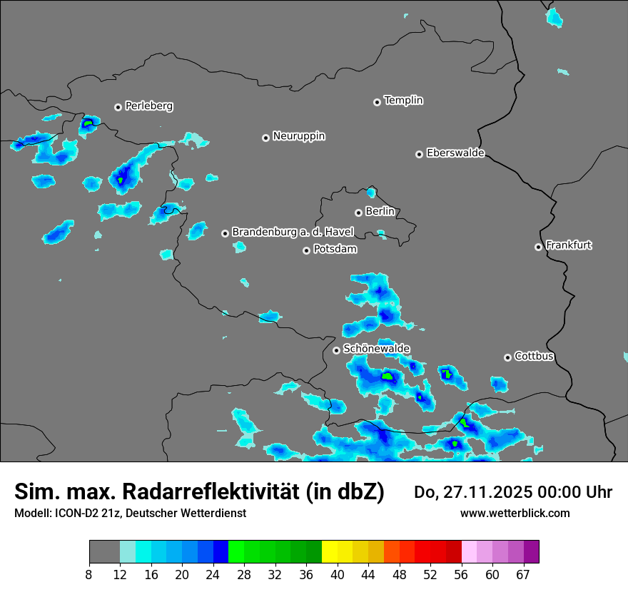Modellkarten Simuliertes Radarbild