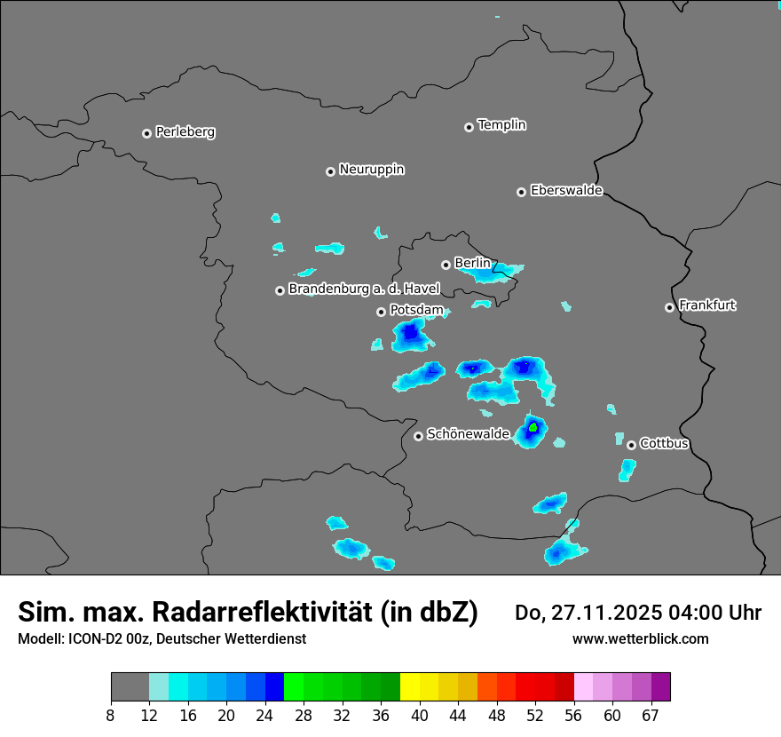Modellkarten Simuliertes Radarbild