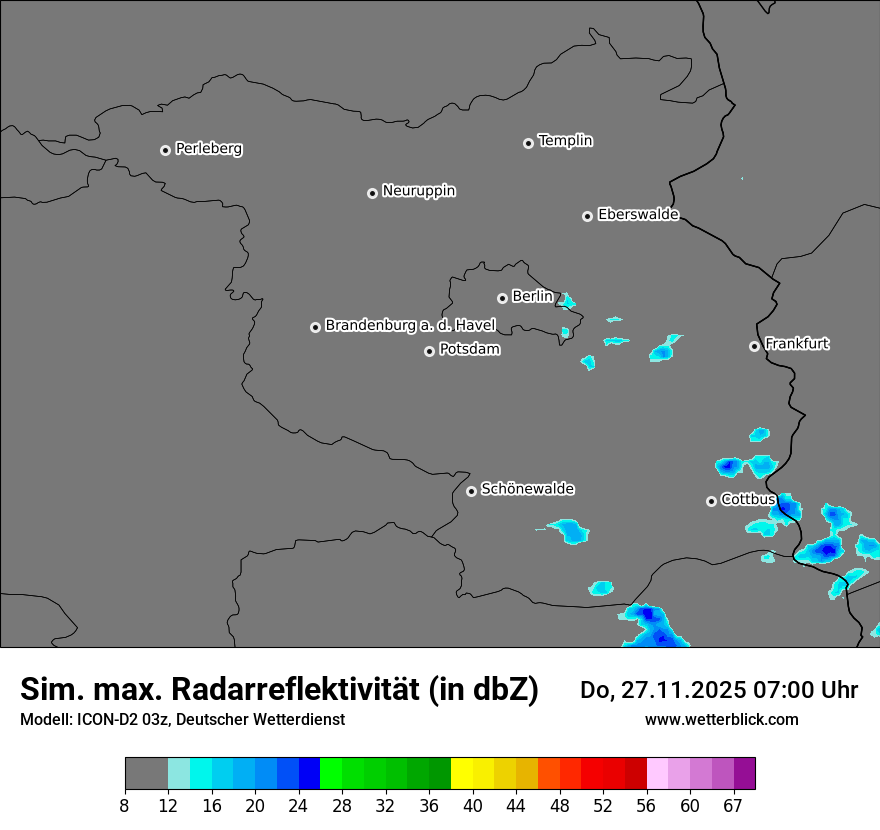 Modellkarten Simuliertes Radarbild