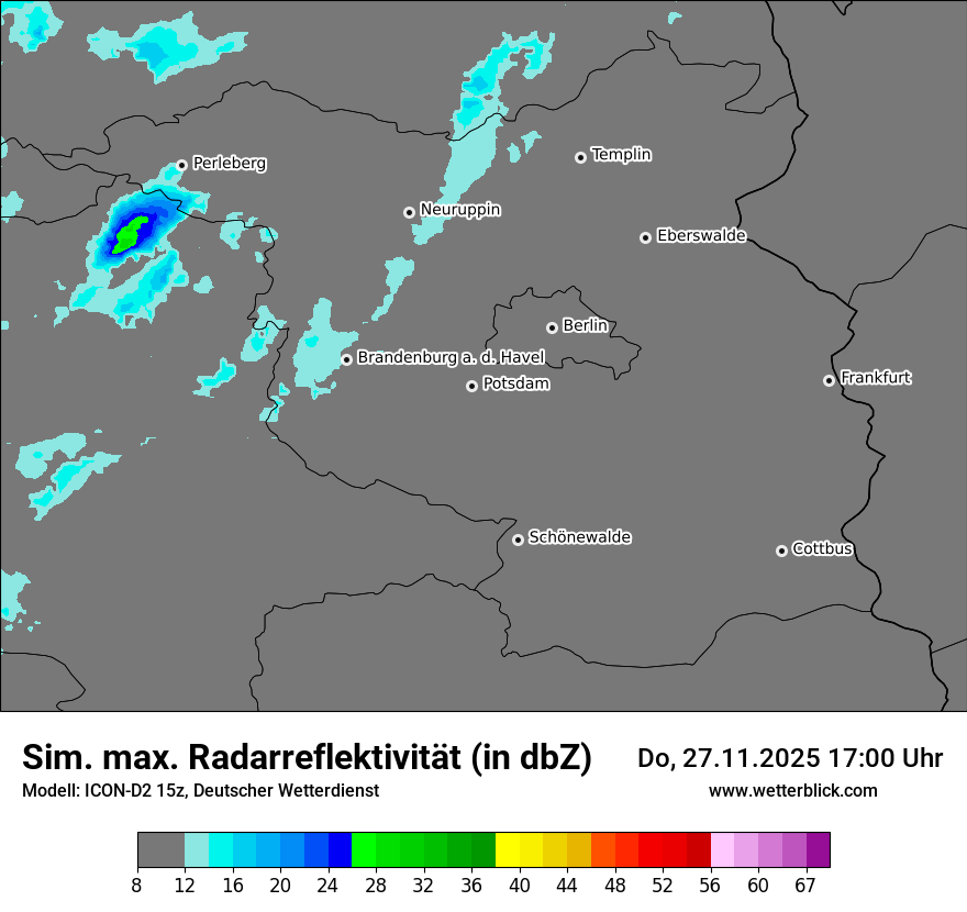 Modellkarten Simuliertes Radarbild