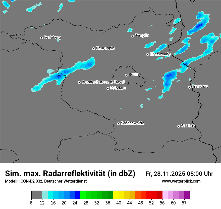 Modellkarten Simuliertes Radarbild