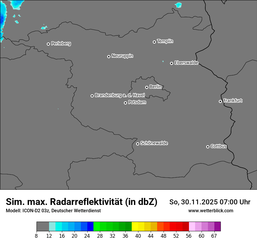 Modellkarten Simuliertes Radarbild