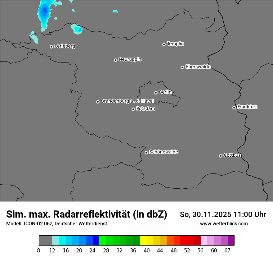 Modellkarten Simuliertes Radarbild