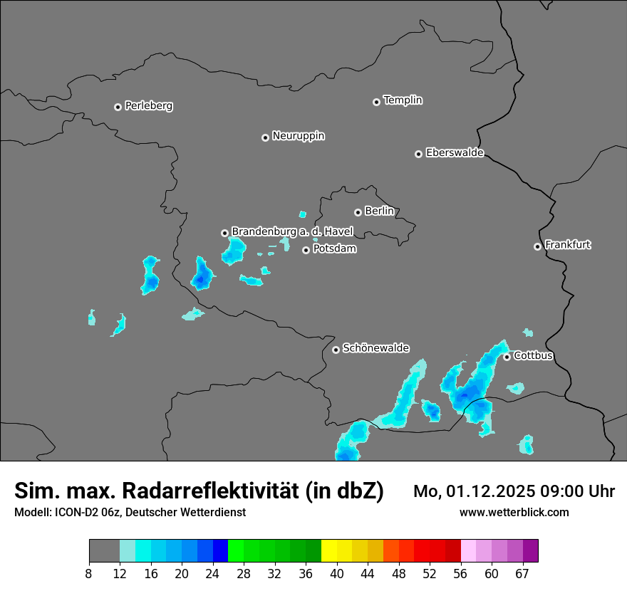 Modellkarten Simuliertes Radarbild
