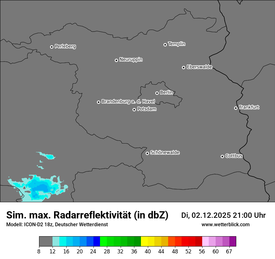 Modellkarten Simuliertes Radarbild