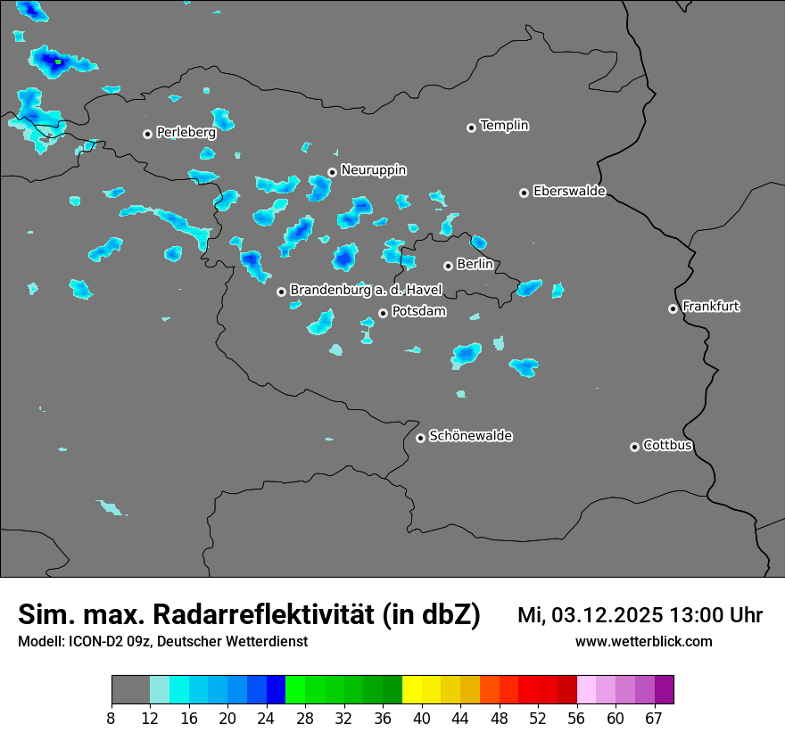 Modellkarten Simuliertes Radarbild