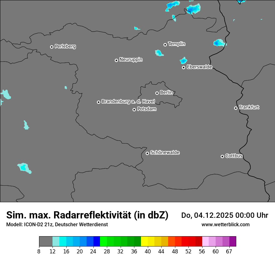 Modellkarten Simuliertes Radarbild
