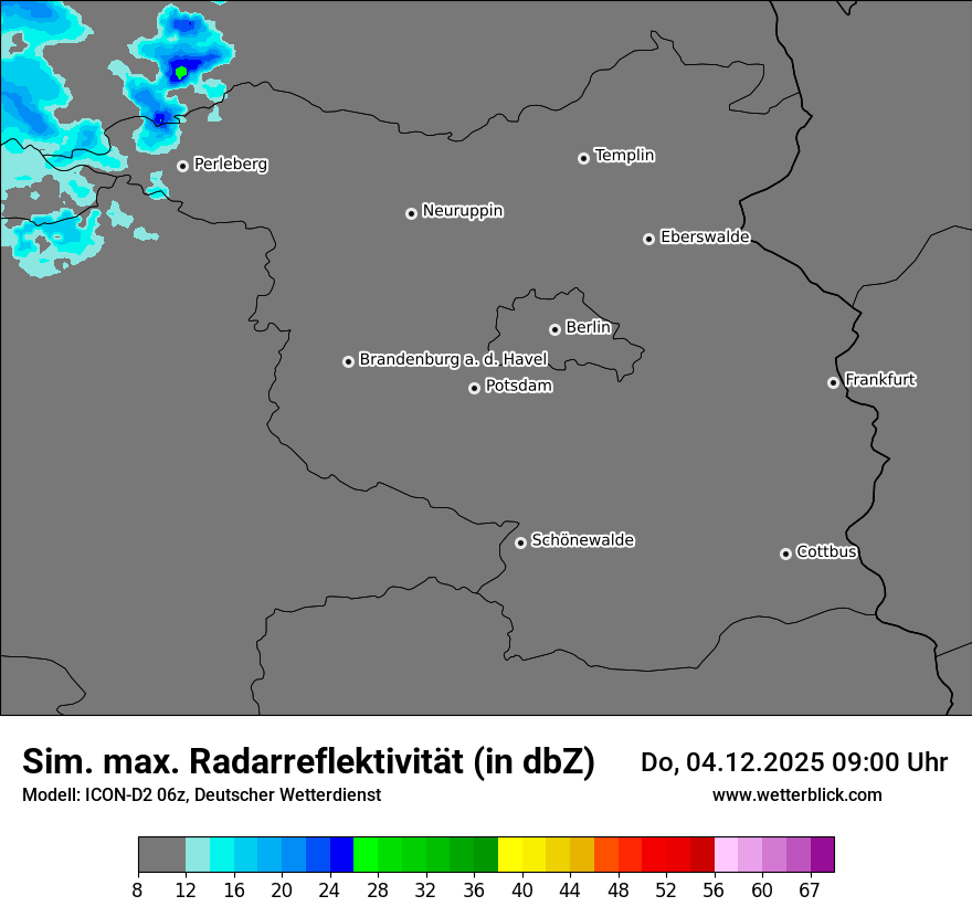 Modellkarten Simuliertes Radarbild