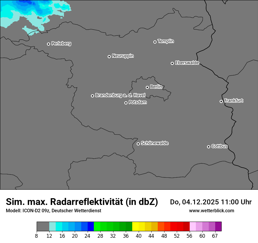 Modellkarten Simuliertes Radarbild