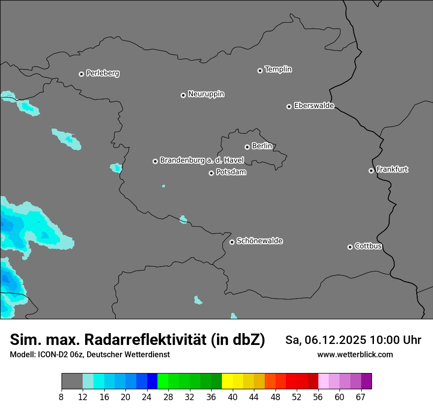 Modellkarten Simuliertes Radarbild