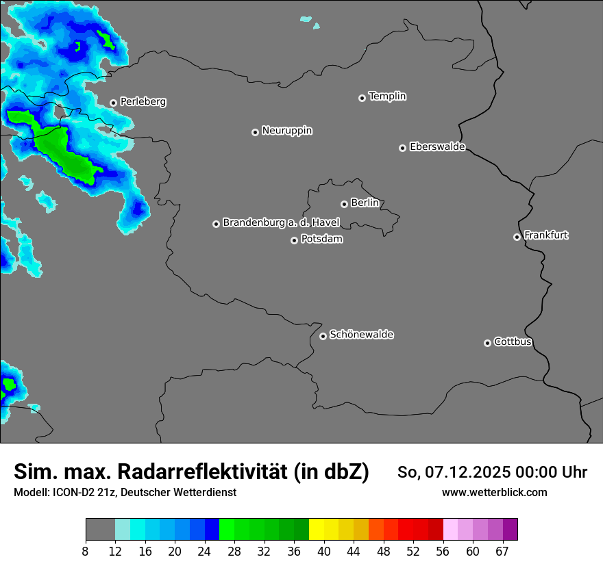 Modellkarten Simuliertes Radarbild