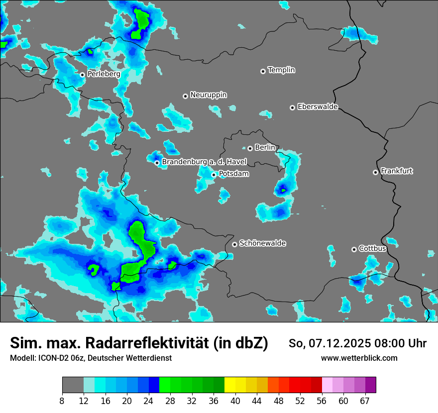 Modellkarten Simuliertes Radarbild