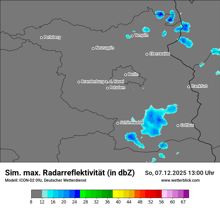 Modellkarten Simuliertes Radarbild