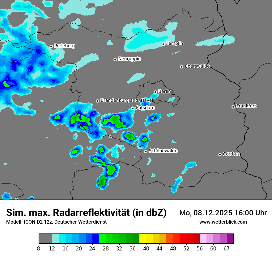 Modellkarten Simuliertes Radarbild