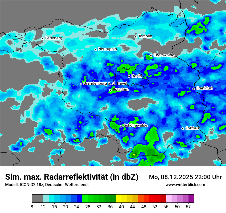 Modellkarten Simuliertes Radarbild