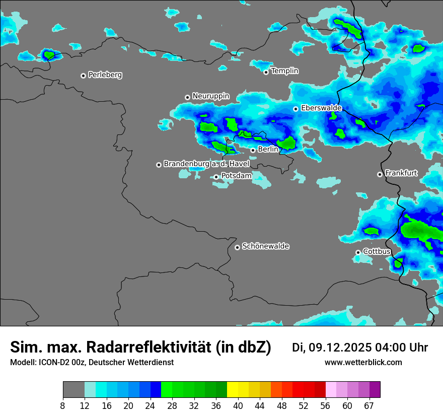 Modellkarten Simuliertes Radarbild