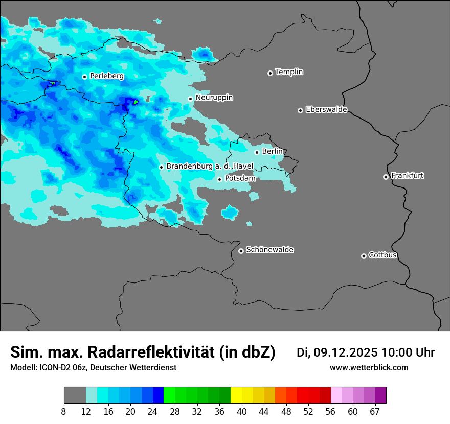 Modellkarten Simuliertes Radarbild