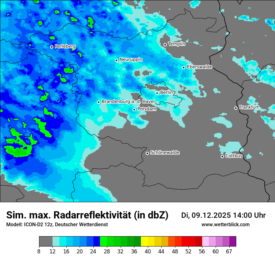 Modellkarten Simuliertes Radarbild