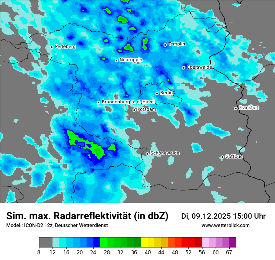 Modellkarten Simuliertes Radarbild