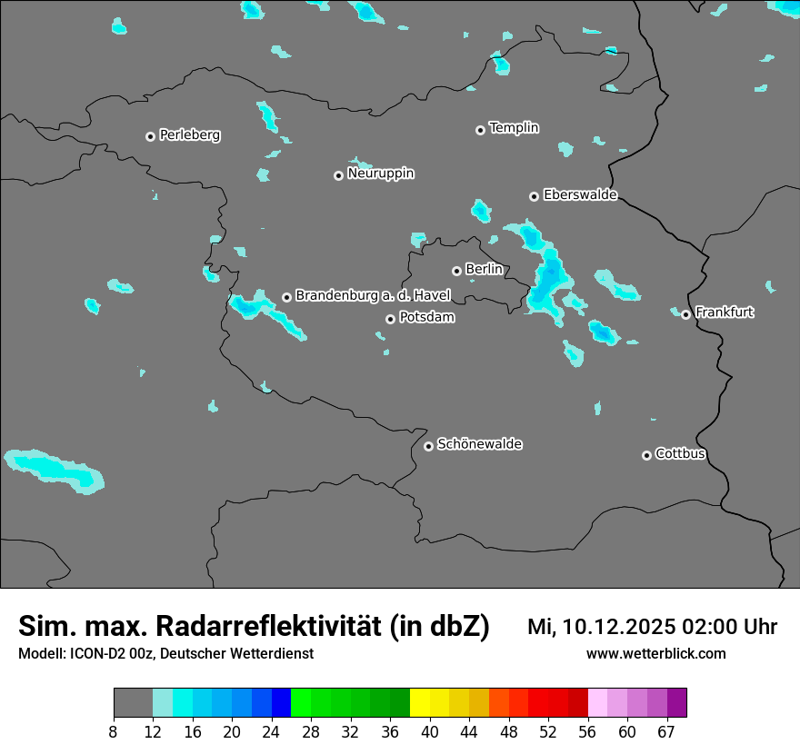 Modellkarten Simuliertes Radarbild