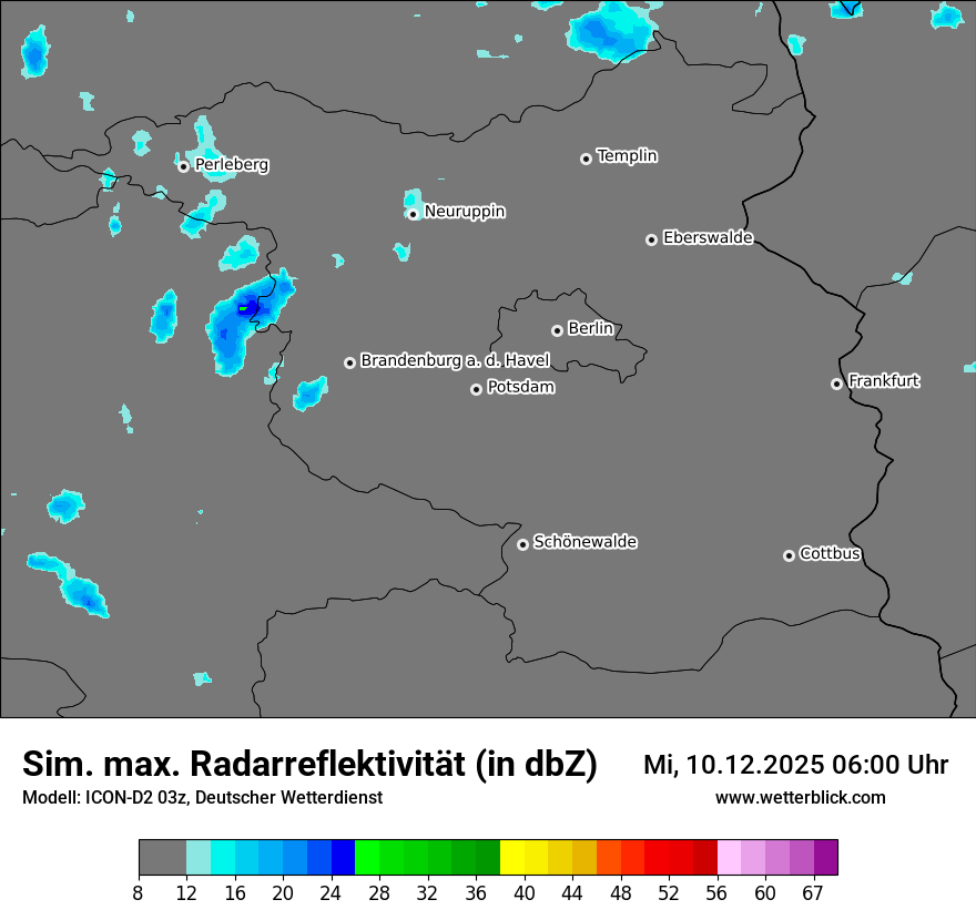 Modellkarten Simuliertes Radarbild