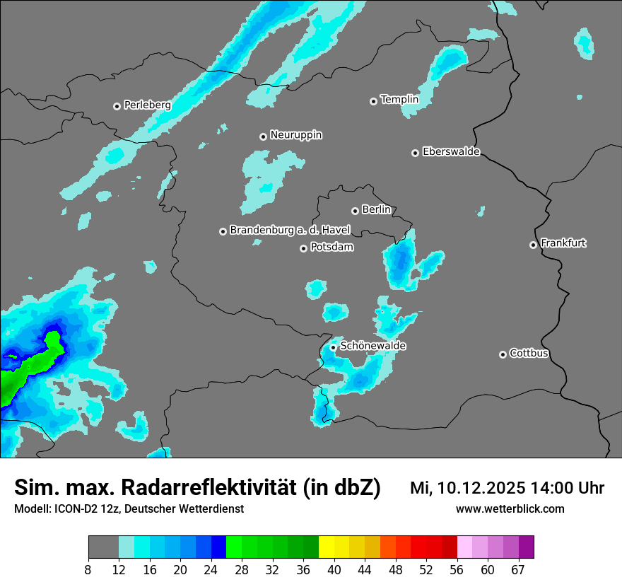 Modellkarten Simuliertes Radarbild