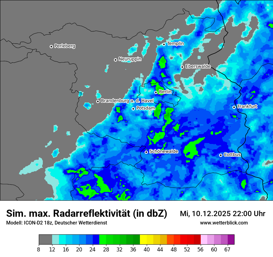 Modellkarten Simuliertes Radarbild