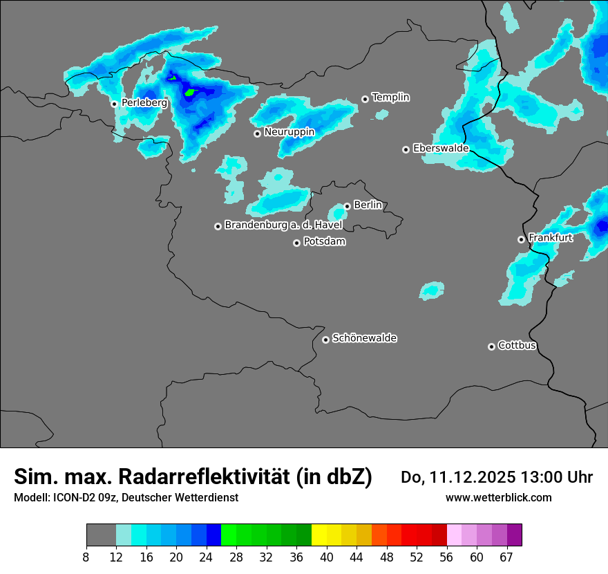 Modellkarten Simuliertes Radarbild