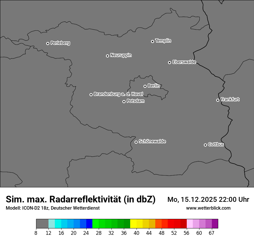 Modellkarten Simuliertes Radarbild