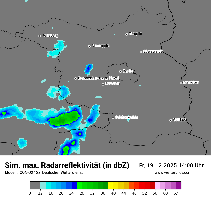 Modellkarten Simuliertes Radarbild