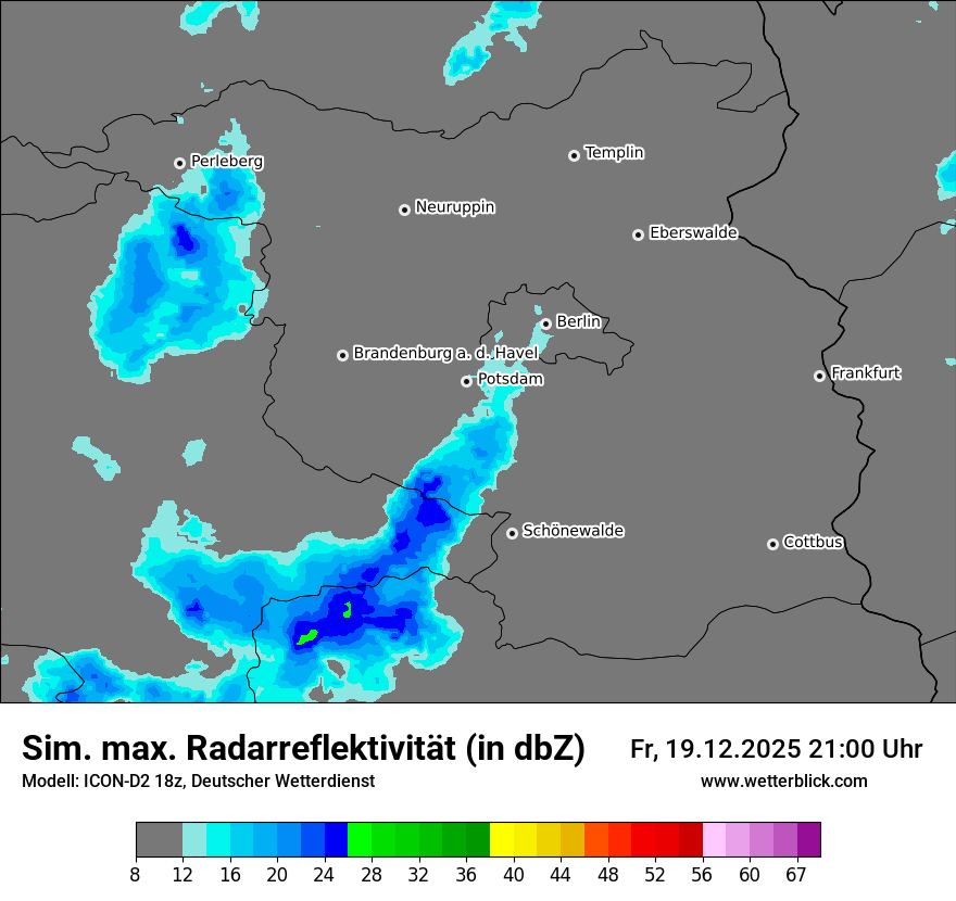 Modellkarten Simuliertes Radarbild