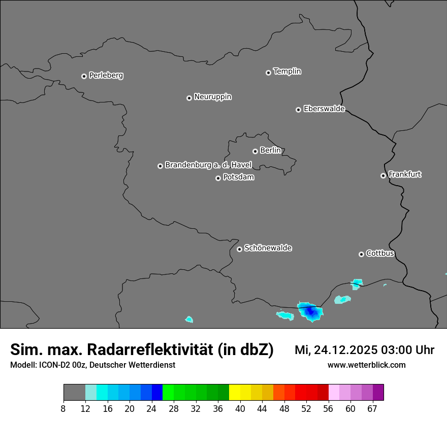 Modellkarten Simuliertes Radarbild