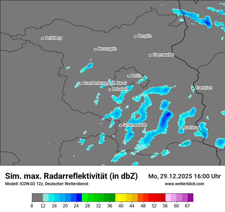 Modellkarten Simuliertes Radarbild
