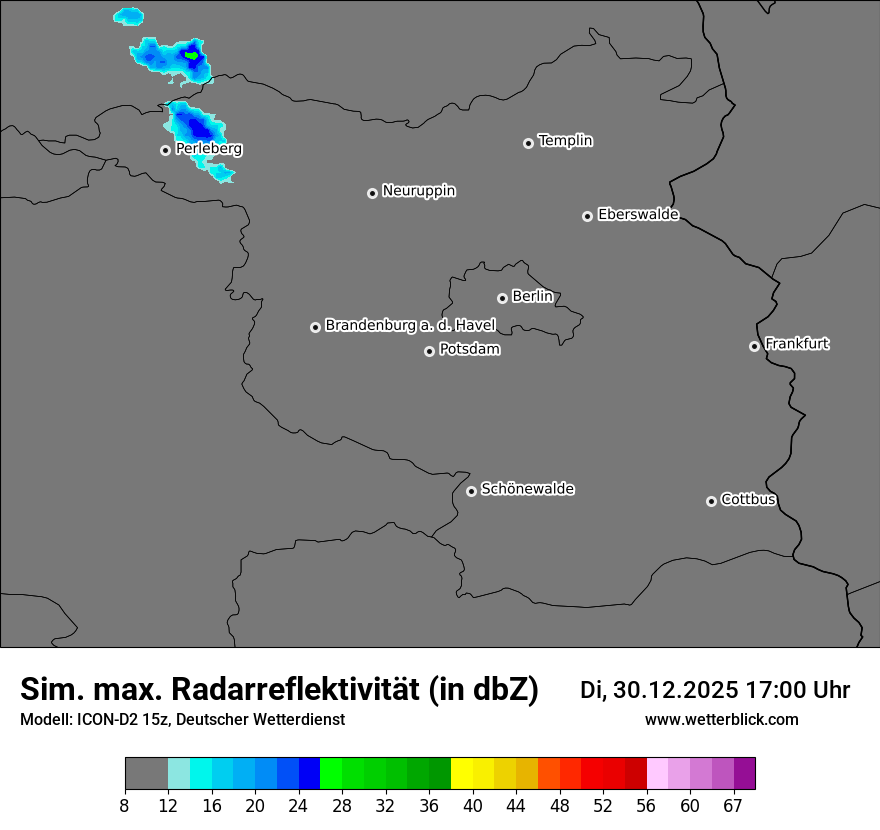 Modellkarten Simuliertes Radarbild