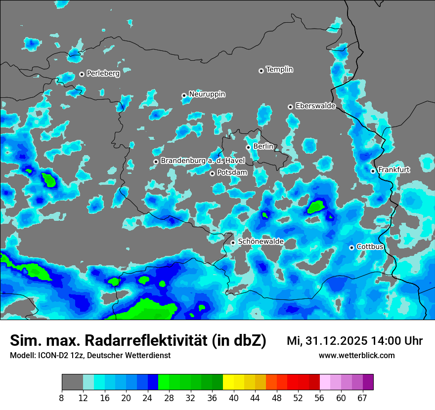Modellkarten Simuliertes Radarbild