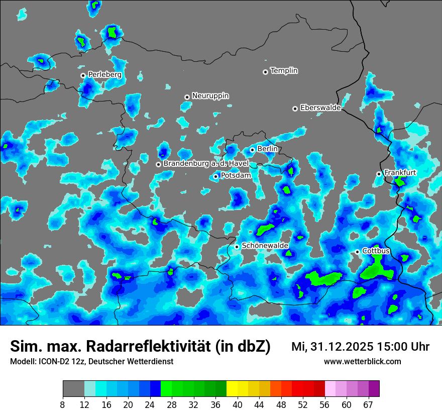 Modellkarten Simuliertes Radarbild