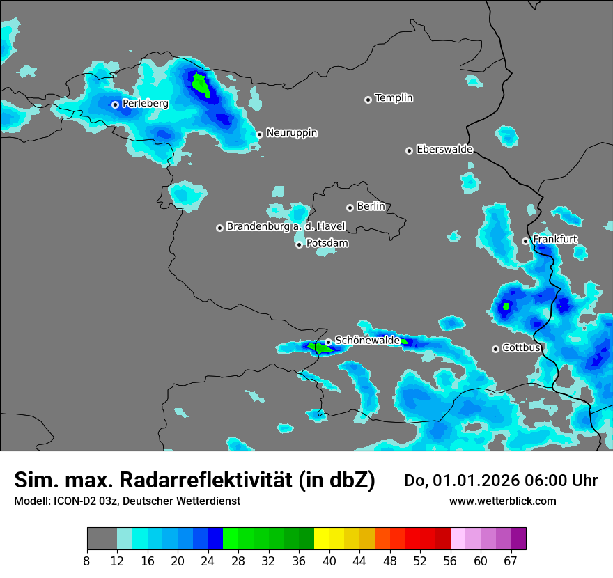 Modellkarten Simuliertes Radarbild