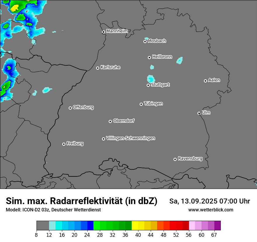 Modellkarten Simuliertes Radarbild