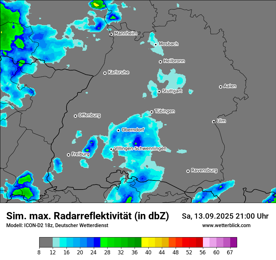 Modellkarten Simuliertes Radarbild