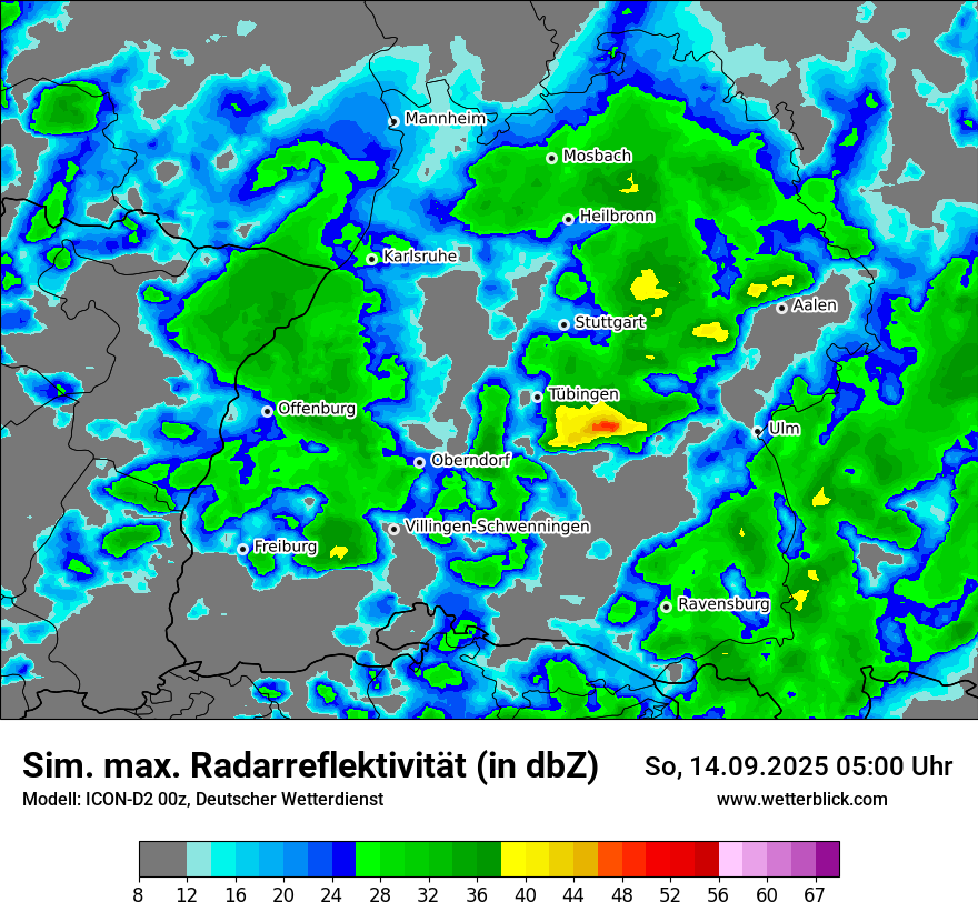 Modellkarten Simuliertes Radarbild