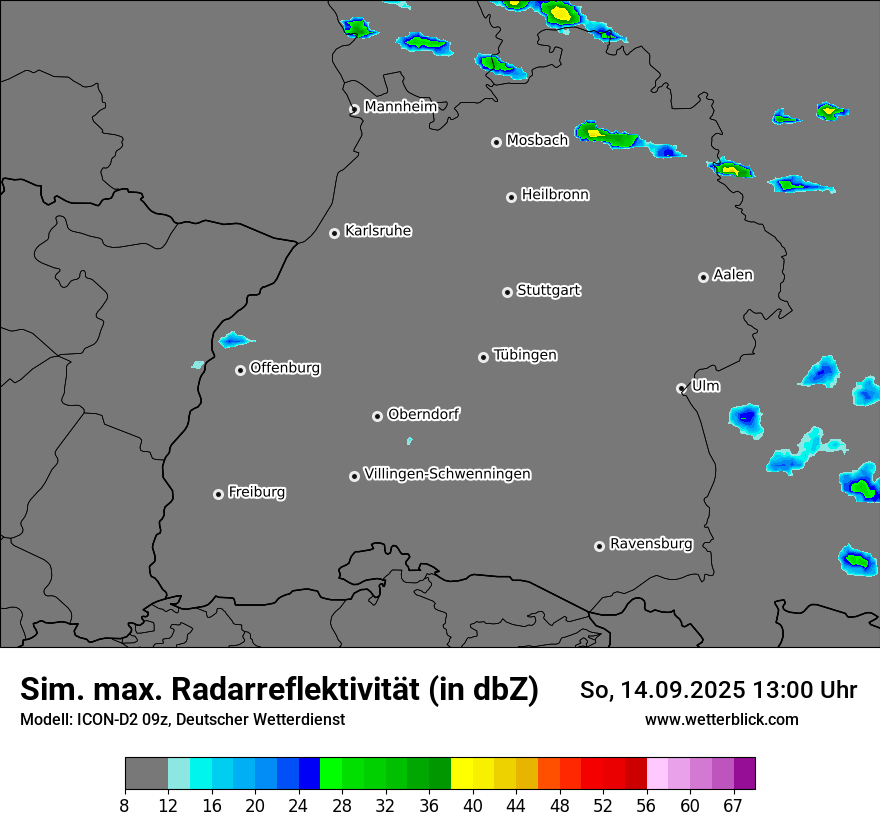 Modellkarten Simuliertes Radarbild