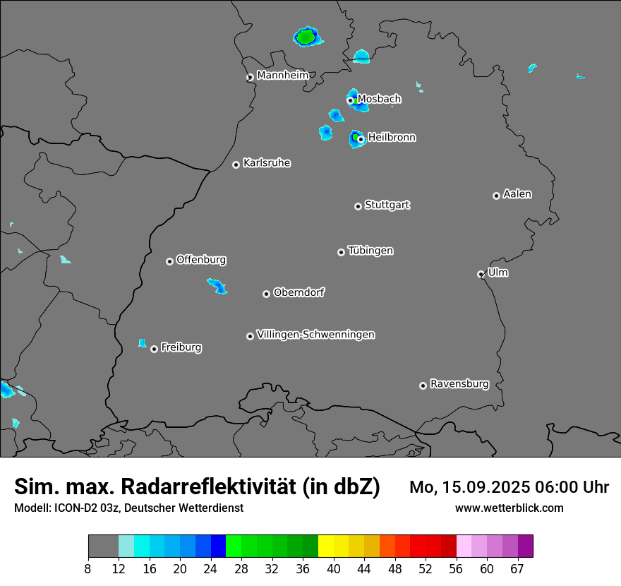 Modellkarten Simuliertes Radarbild