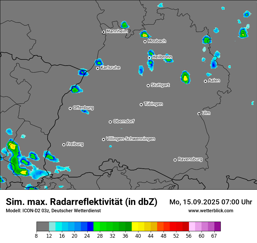 Modellkarten Simuliertes Radarbild